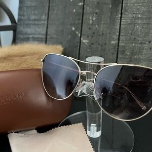 LONGCHAMP Paris Gold Aviator Sunglasses LO134S 714 58 []17 140 #3 w/ Case